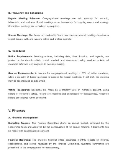 Free Church Baptist Bylaw Sample Template to Edit Online