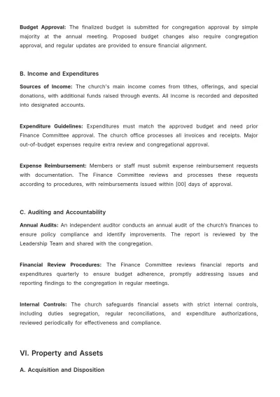 Free Church Baptist Bylaw Sample Template to Edit Online