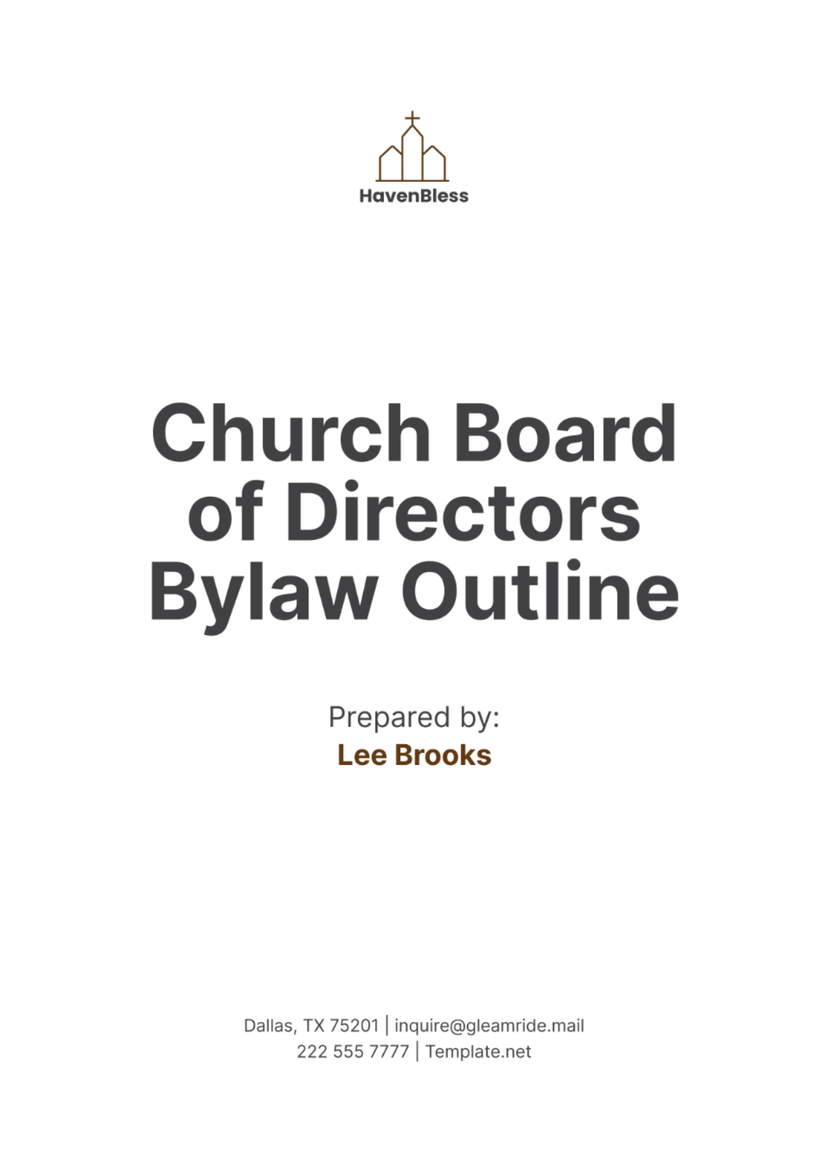 Church Board of Directors Bylaw Outline Template - Edit Online & Download