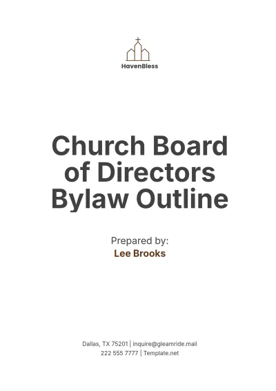 Free Church Board of Directors Bylaw Outline Template to Edit Online