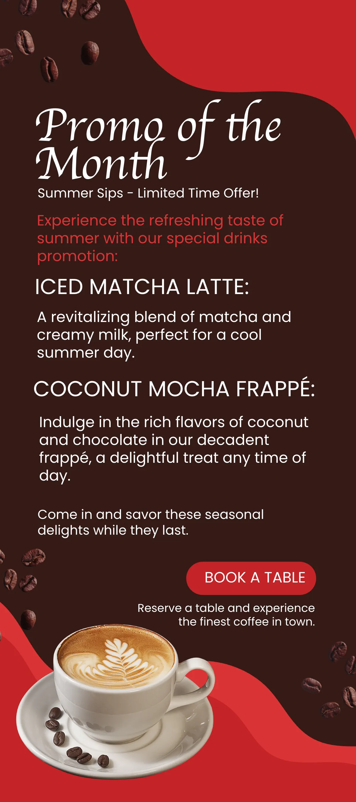 Free Cafe Promotion Rack Card Template to Edit Online