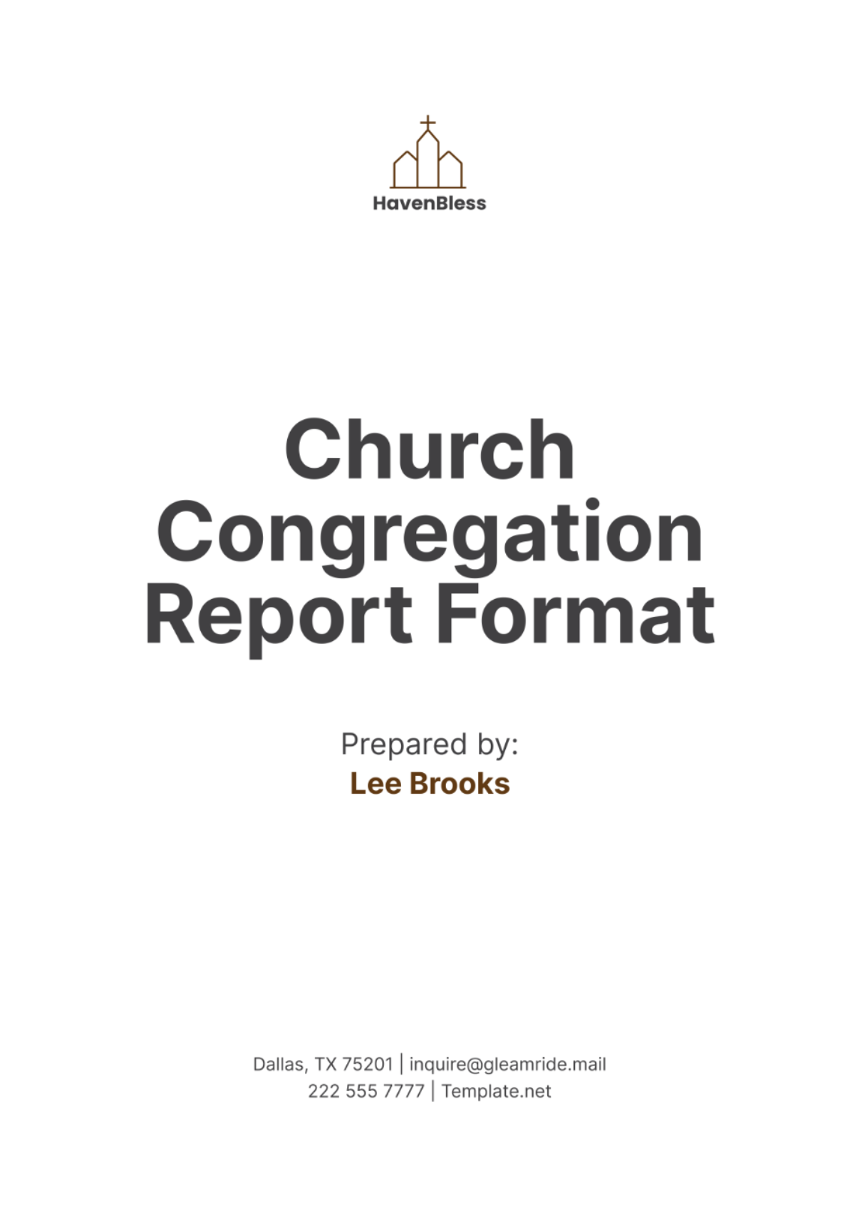 Church Congregation Report Format Template - Edit Online & Download