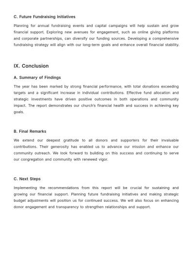 Free Church Donation Report Sample Template to Edit Online