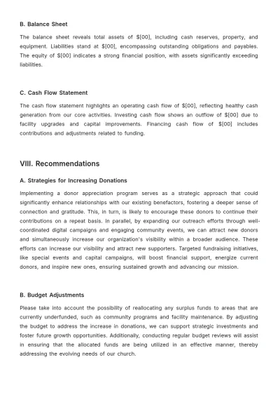 Free Church Donation Report Sample Template to Edit Online
