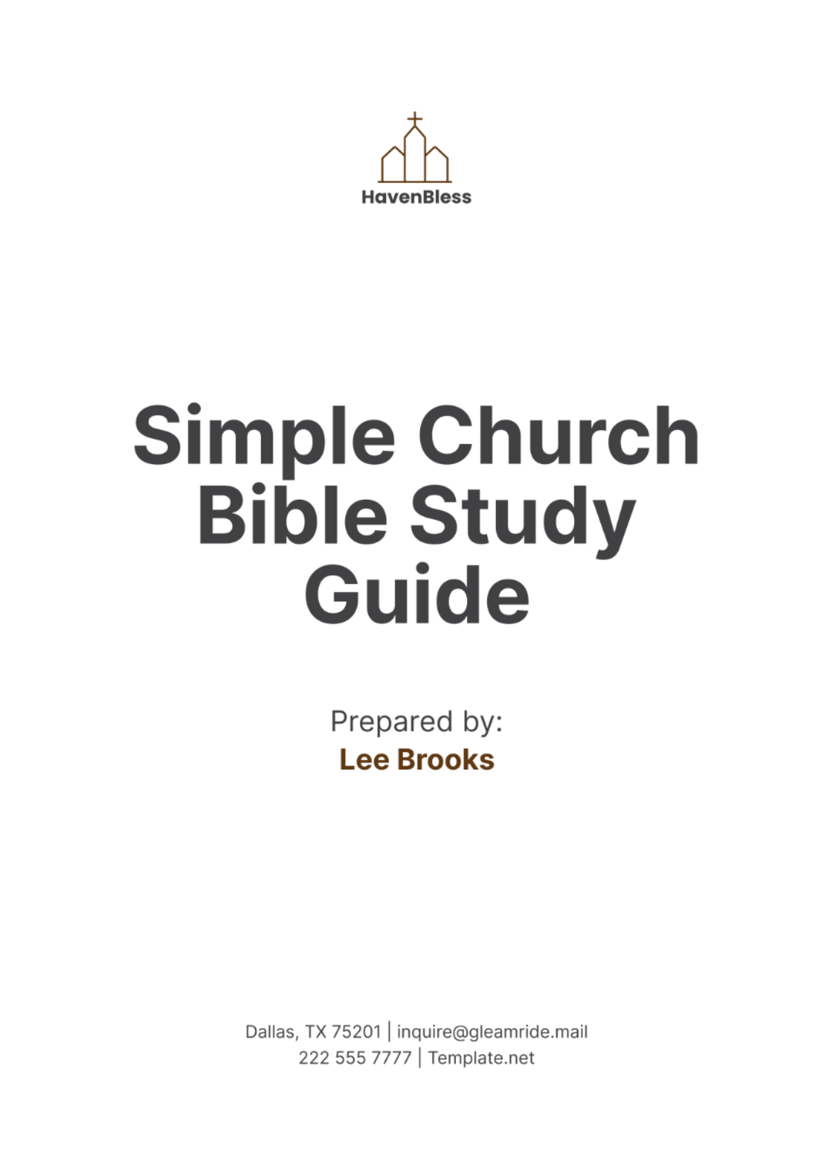 Simple Church Bible Study Guide Template - Edit Online & Download