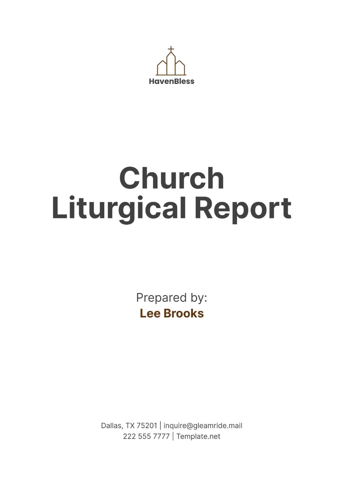 Church Liturgical Report Template - Edit Online & Download