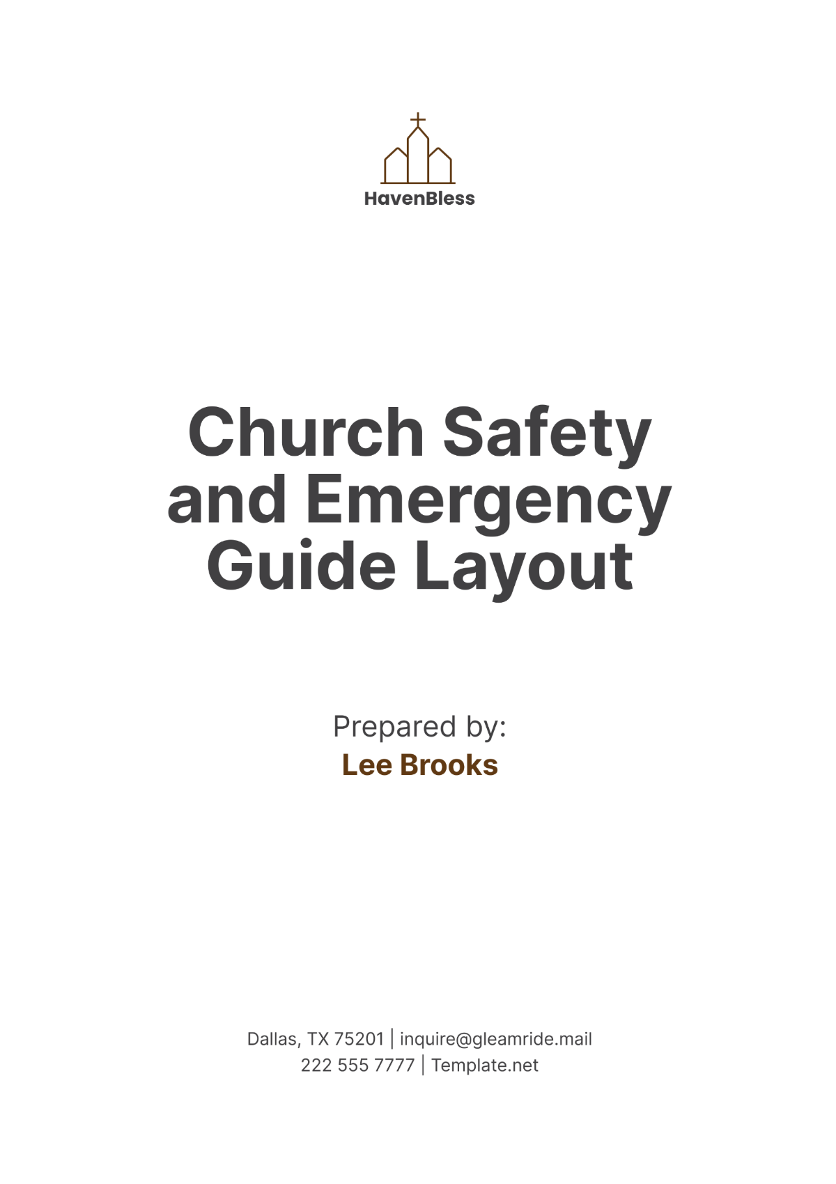 Church Safety and Emergency Guide Layout Template - Edit Online & Download