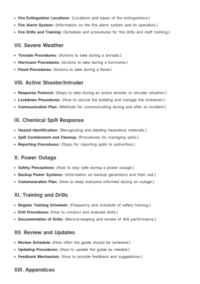 Free Church Safety and Emergency Guide Layout Template to Edit Online