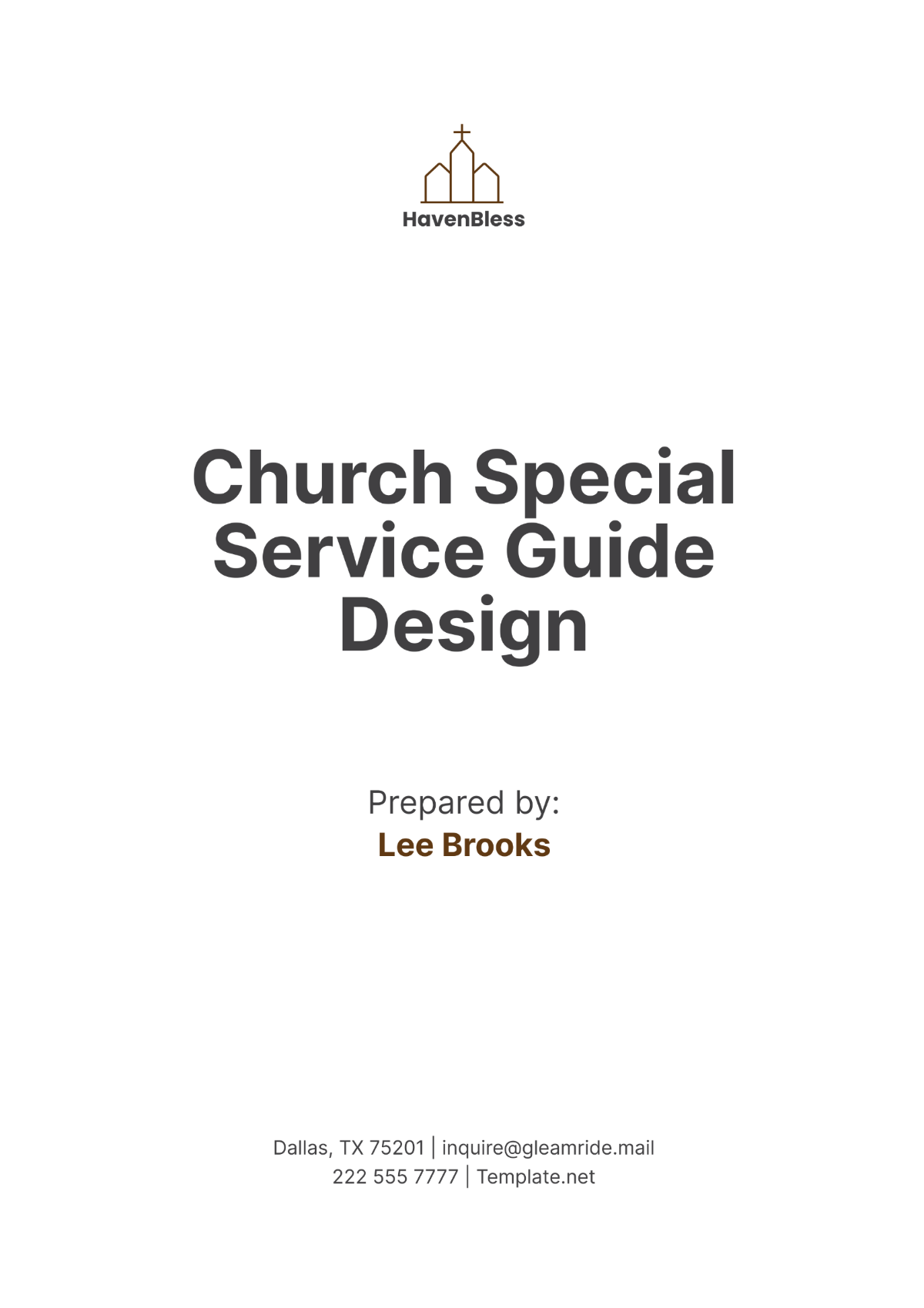 Church Special Service Guide Design Template - Edit Online & Download