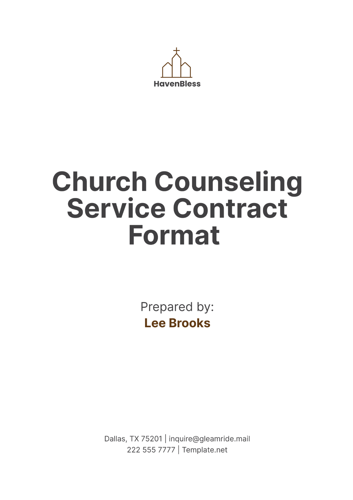 Church Counseling Service Contract Format Template - Edit Online & Download