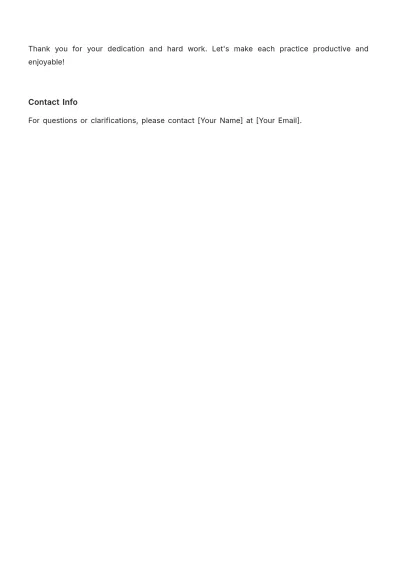 Free Church Choir Practice Schedule Sample Template to Edit Online