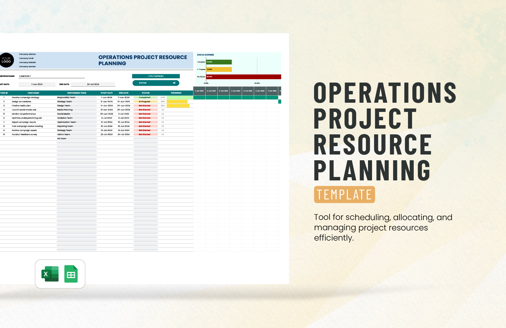 Operations Project Resource Planning Template