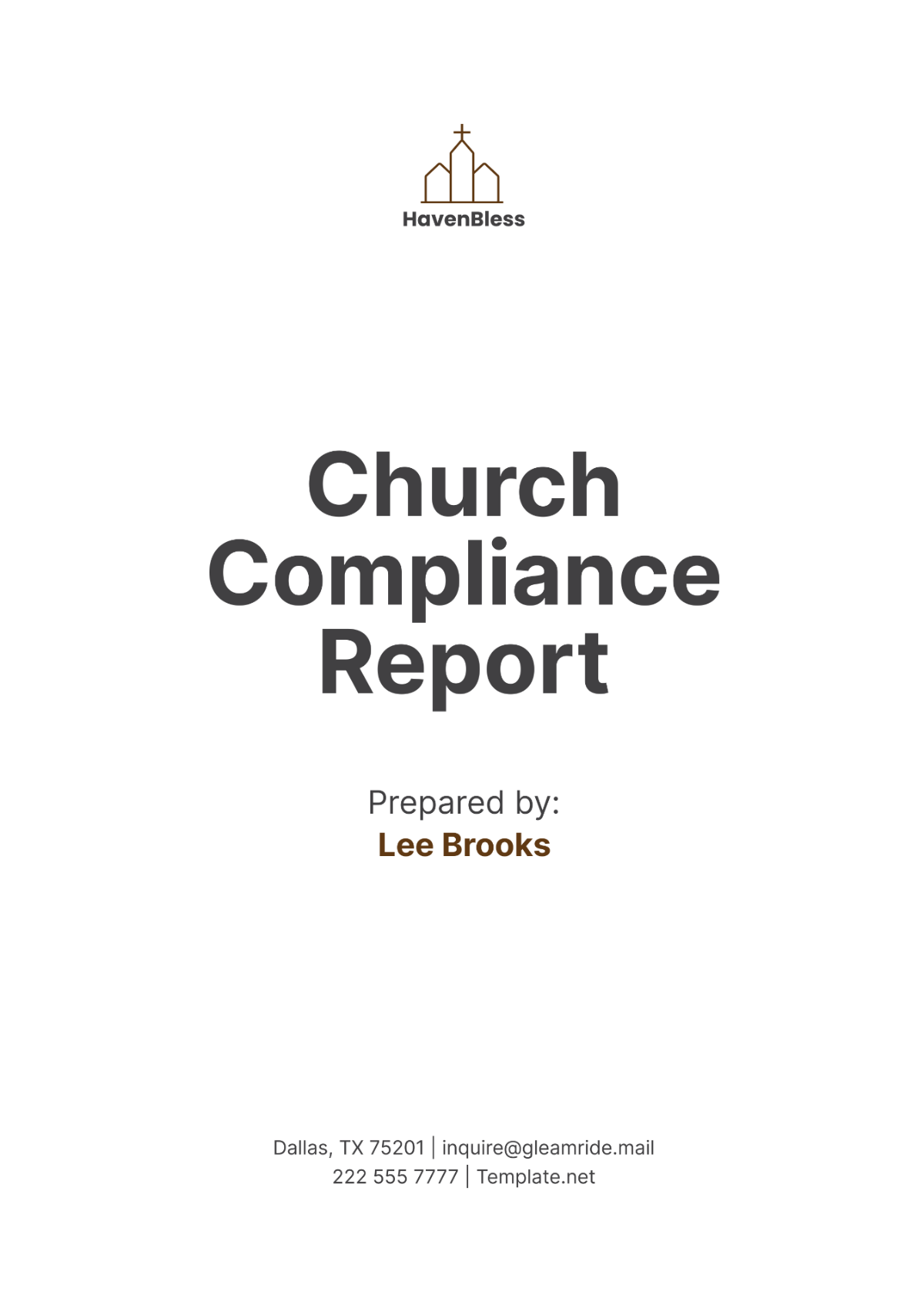 Church Compliance Report Template