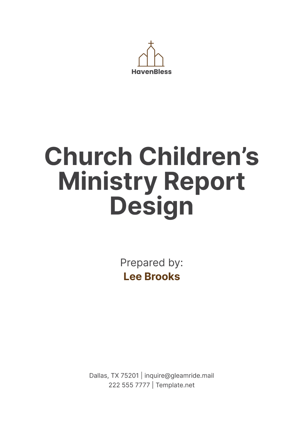 Church Children's Ministry Report Design Template - Edit Online & Download