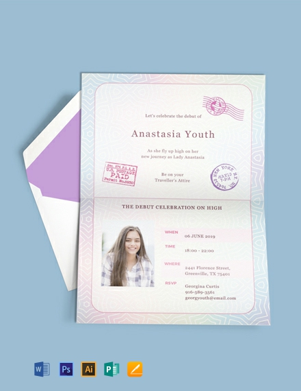 Free Passport Invitation Printable 5