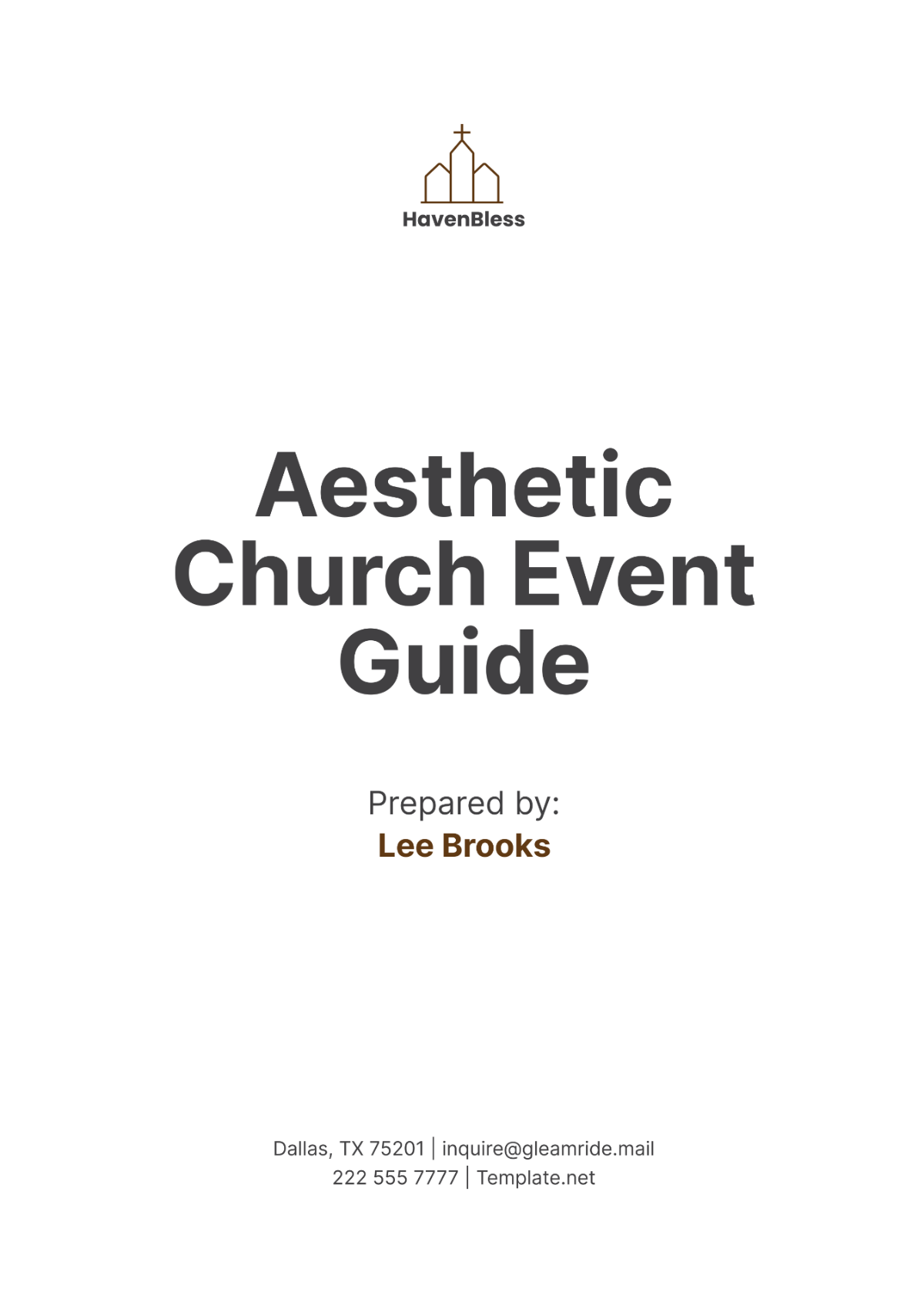 Aesthetic Church Event Guide Template - Edit Online & Download