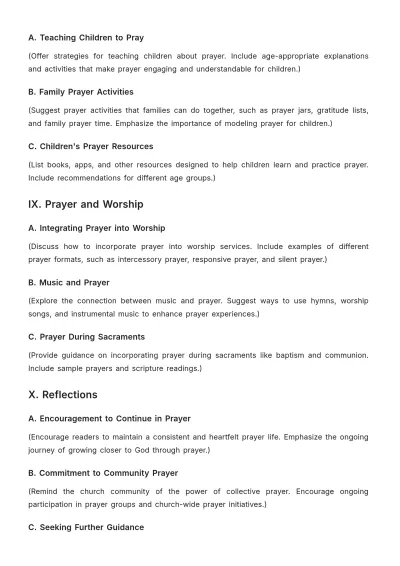 Free Blank Church Prayer Guide Template to Edit Online