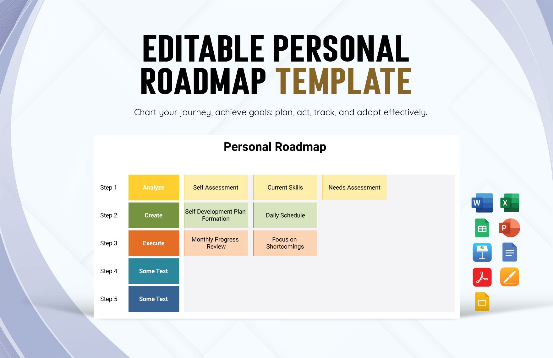 Editable Personal Roadmap Template in Word, Google Docs, Excel, PDF, Google Sheets, Apple Pages, PowerPoint, Google Slides, Apple Keynote