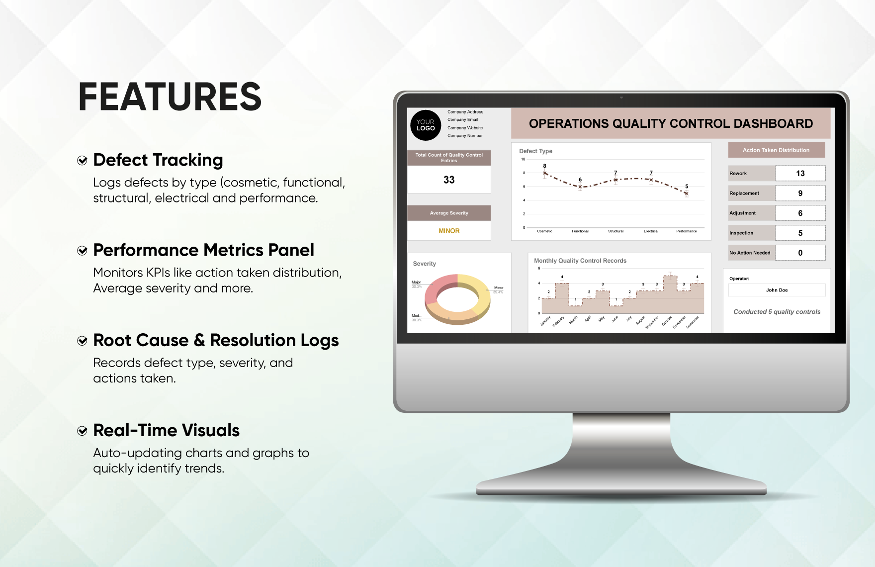 Operations Quality Control Dashboard Template