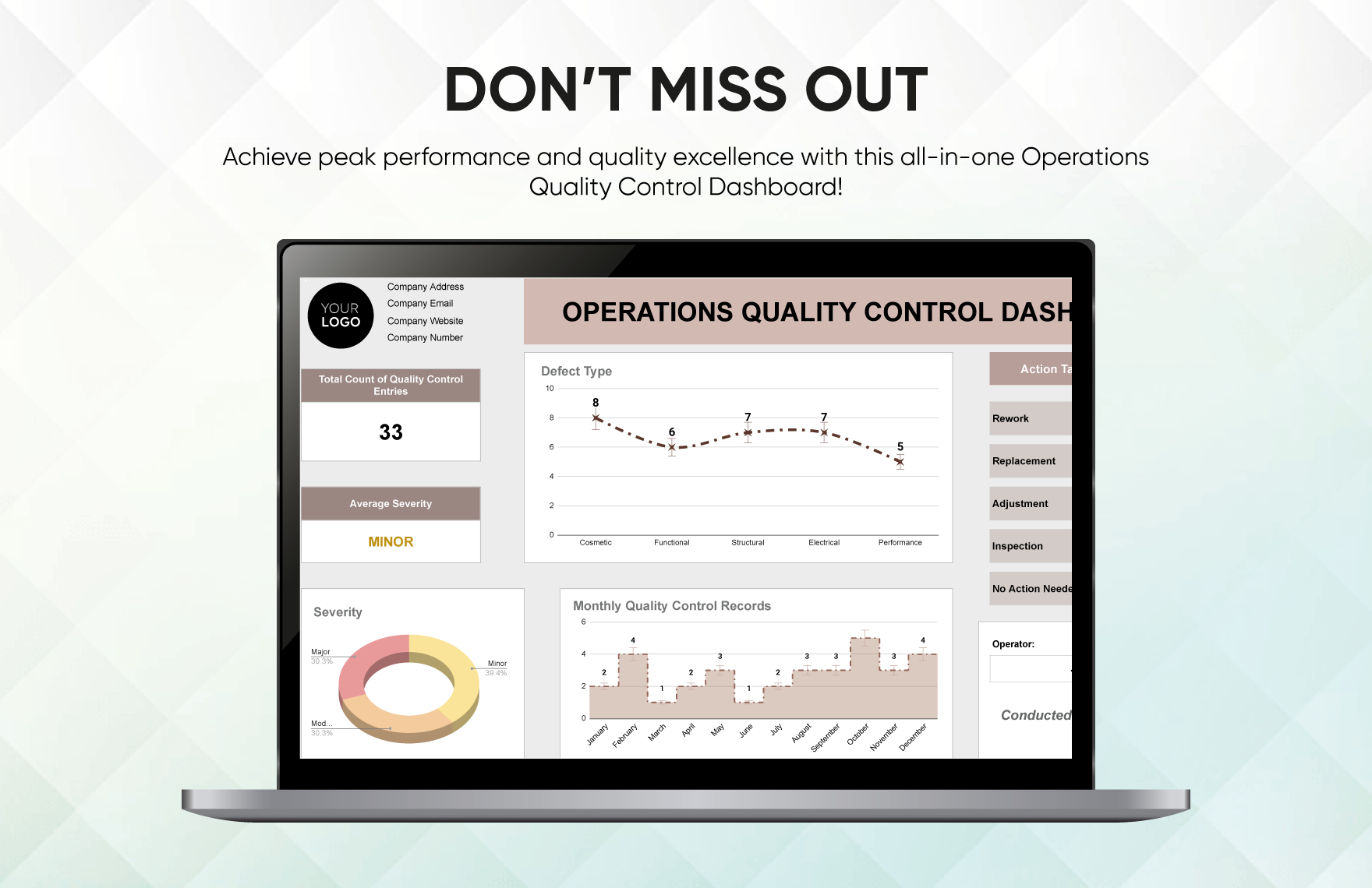 Operations Quality Control Dashboard Template