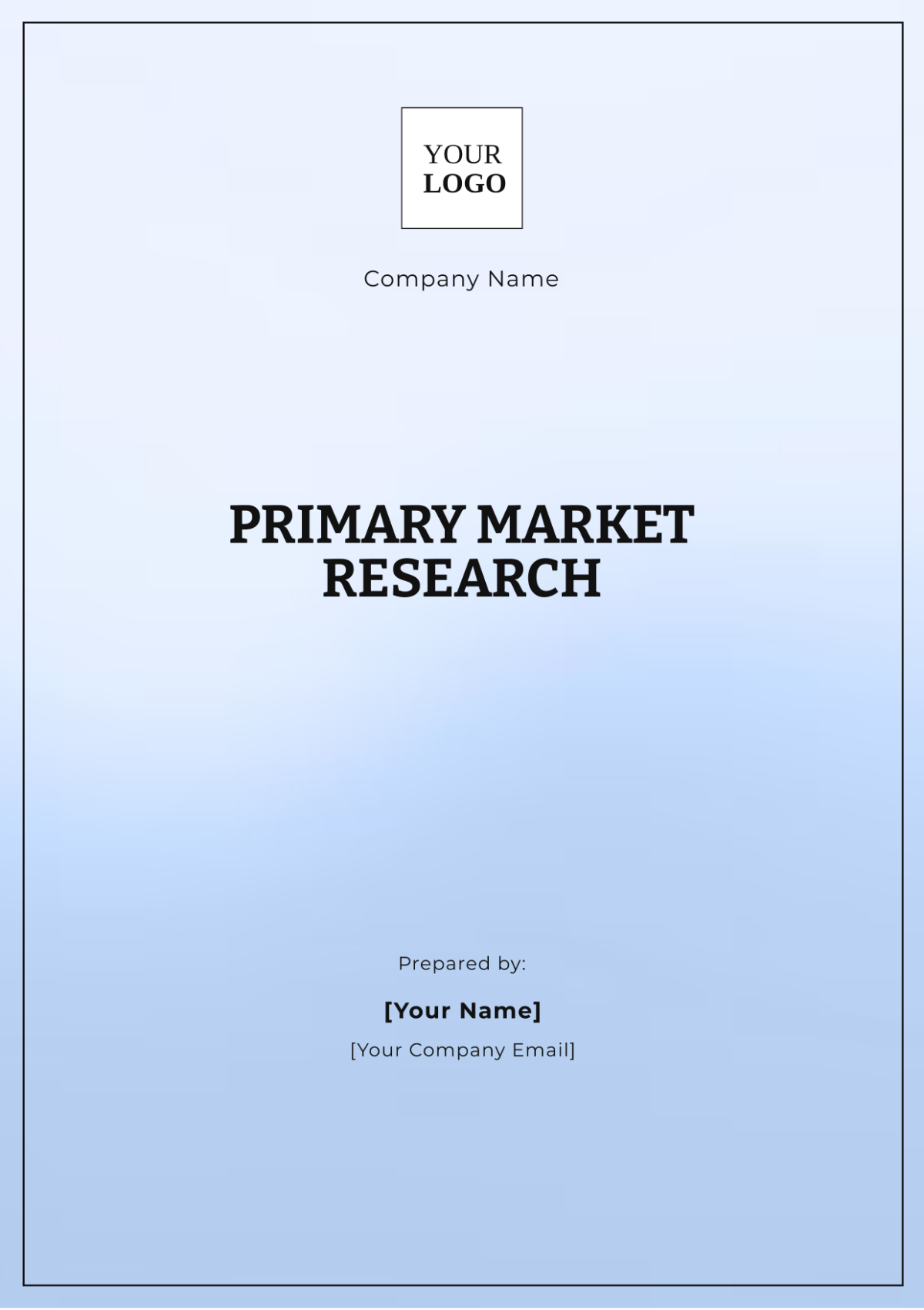 Primary Market Research Template