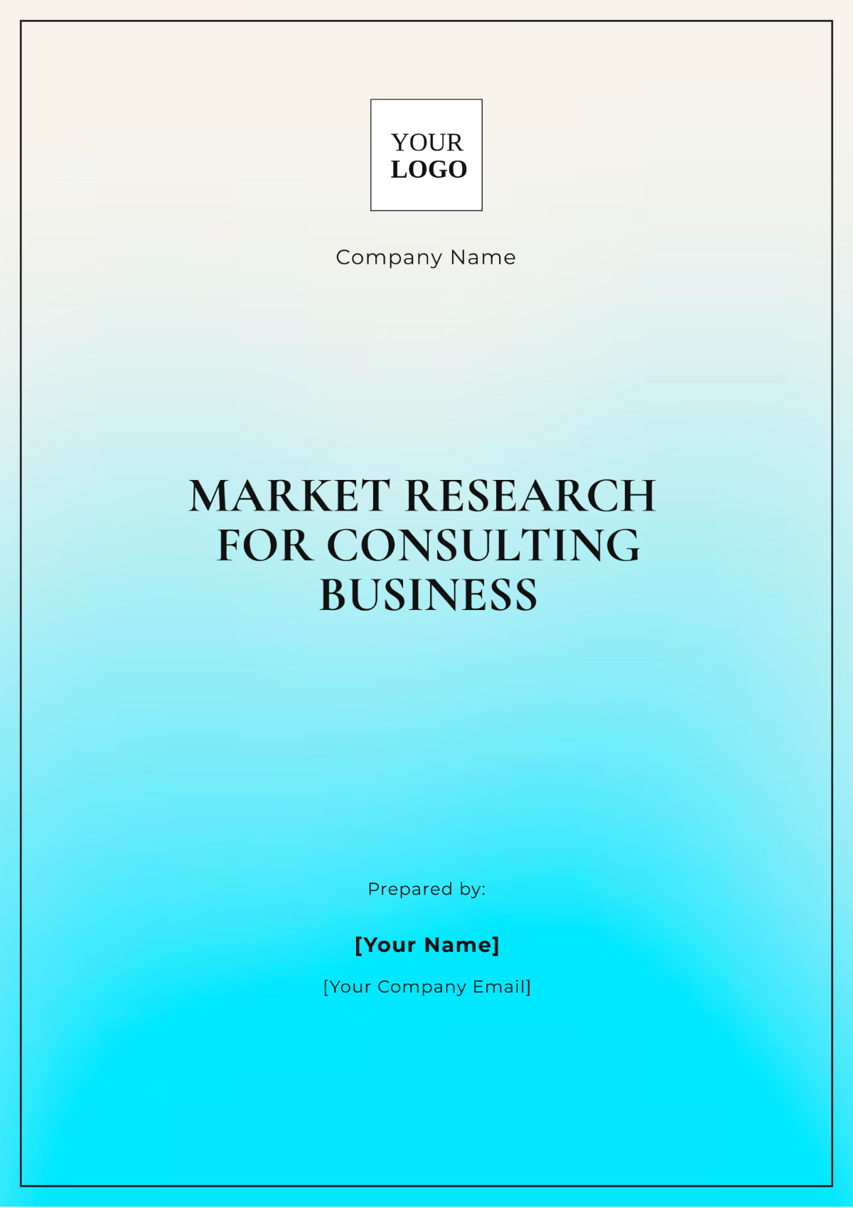 Market Research for Consulting Business Template