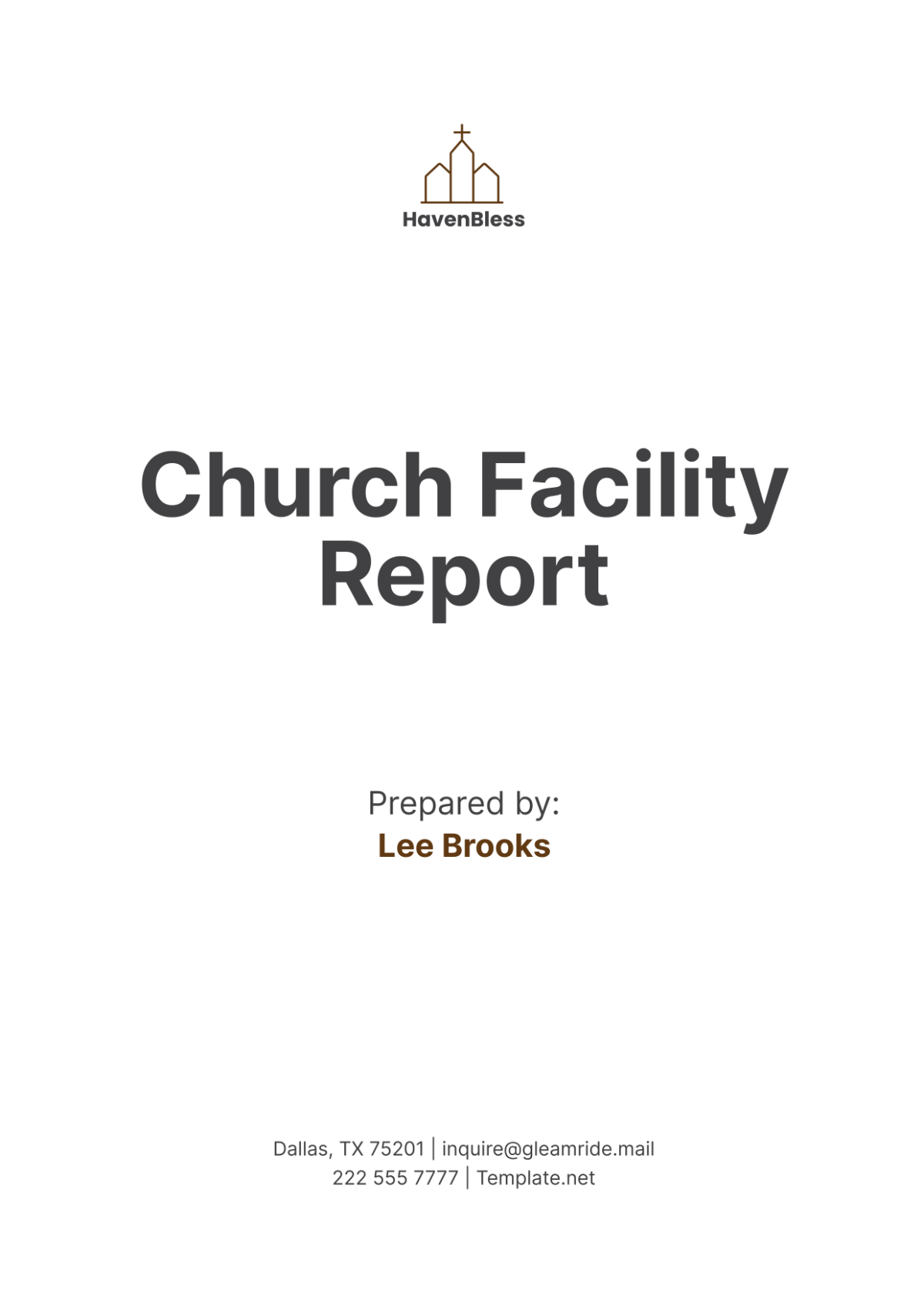 Church Facility Report Template - Edit Online & Download