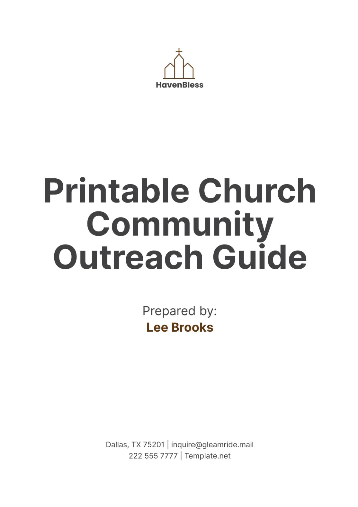 Printable Church Community Outreach Guide Template - Edit Online & Download