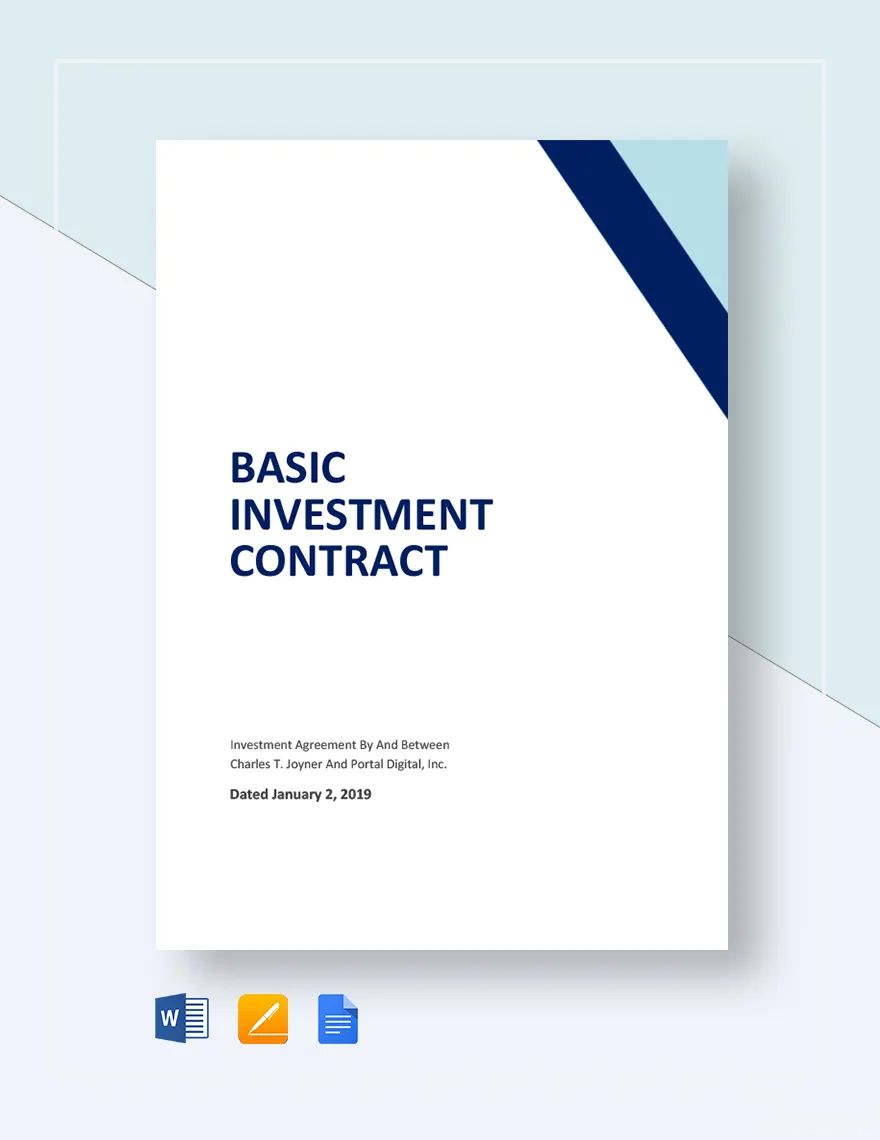 Basic Investment Contract Template