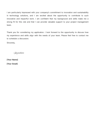 Free Project Coordinator Job Application Cover Letter to Edit Online
