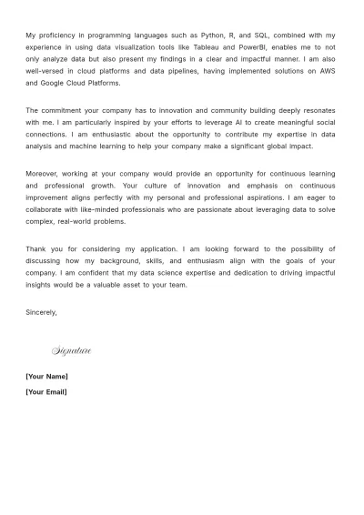 Free Meta Data Scientist Cover Letter to Edit Online