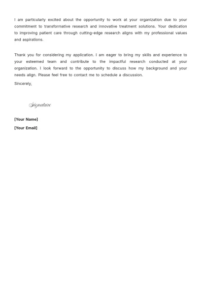 Free Clinical Research Project Coordinator Cover Letter to Edit Online