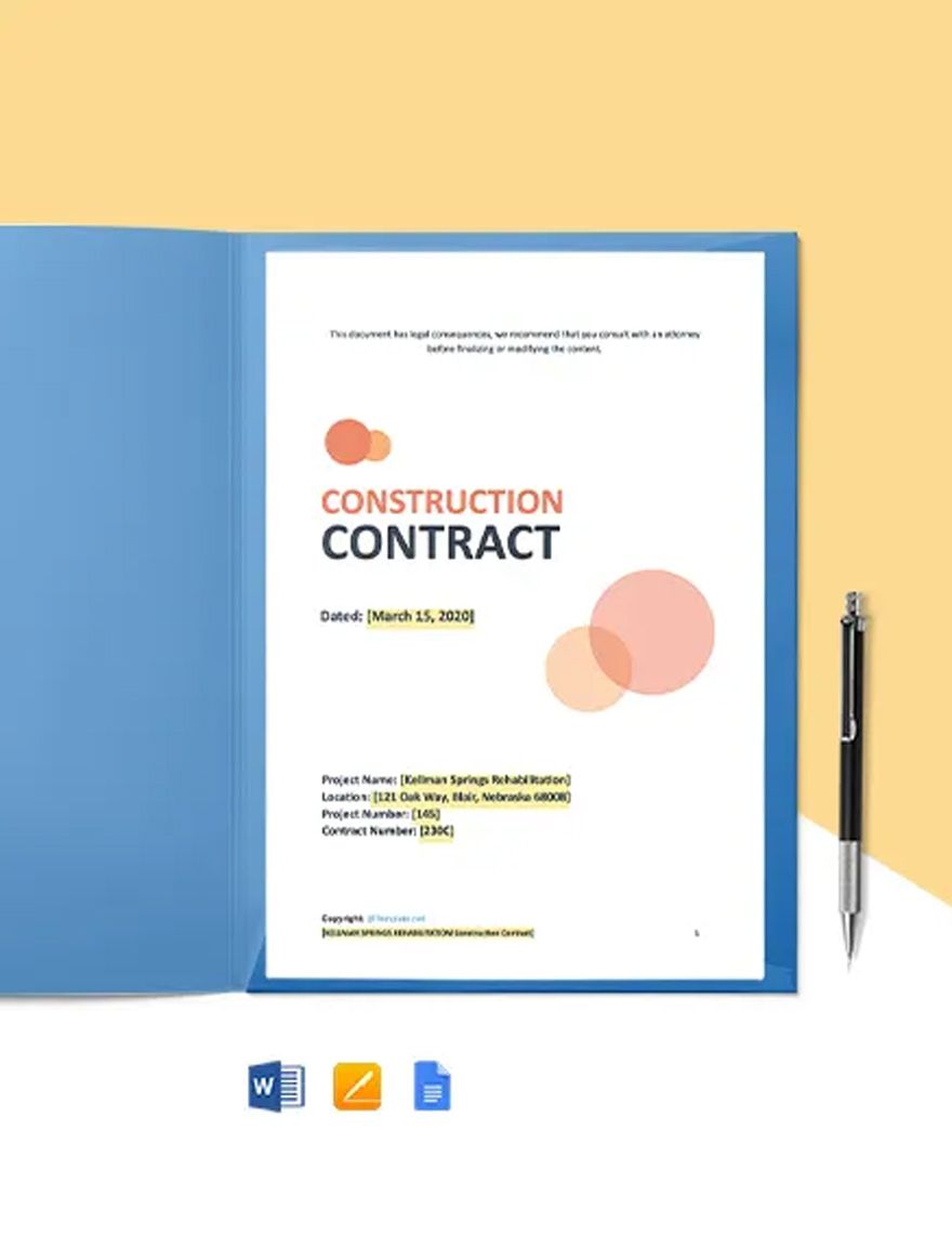 Simple Agreement Between Owner and Contractor Template