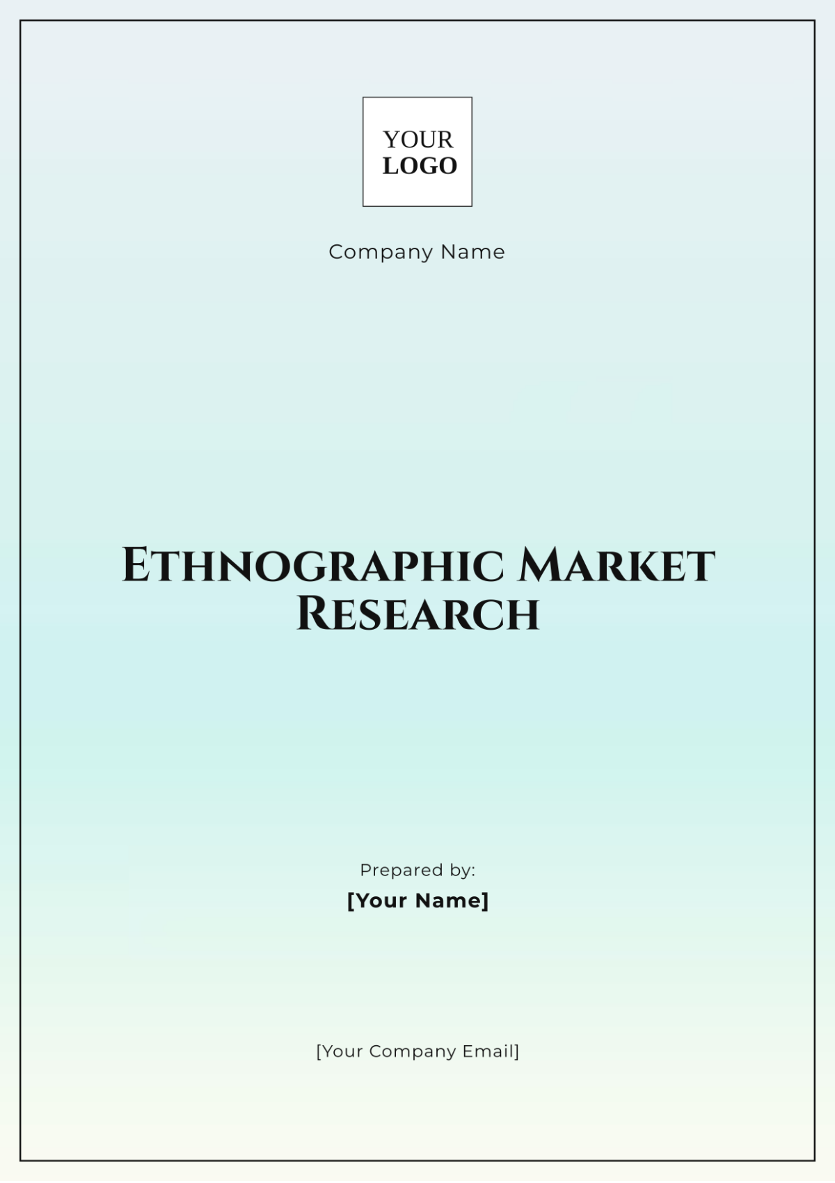 Ethnographic Market Research Template - Edit Online & Download