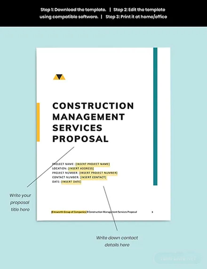 Simple Construction Management Proposal Template
