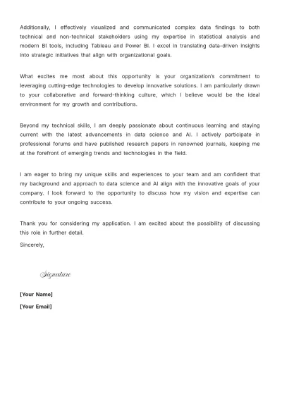 Free Data Scientist Artificial Intelligence Cover Letter to Edit Online