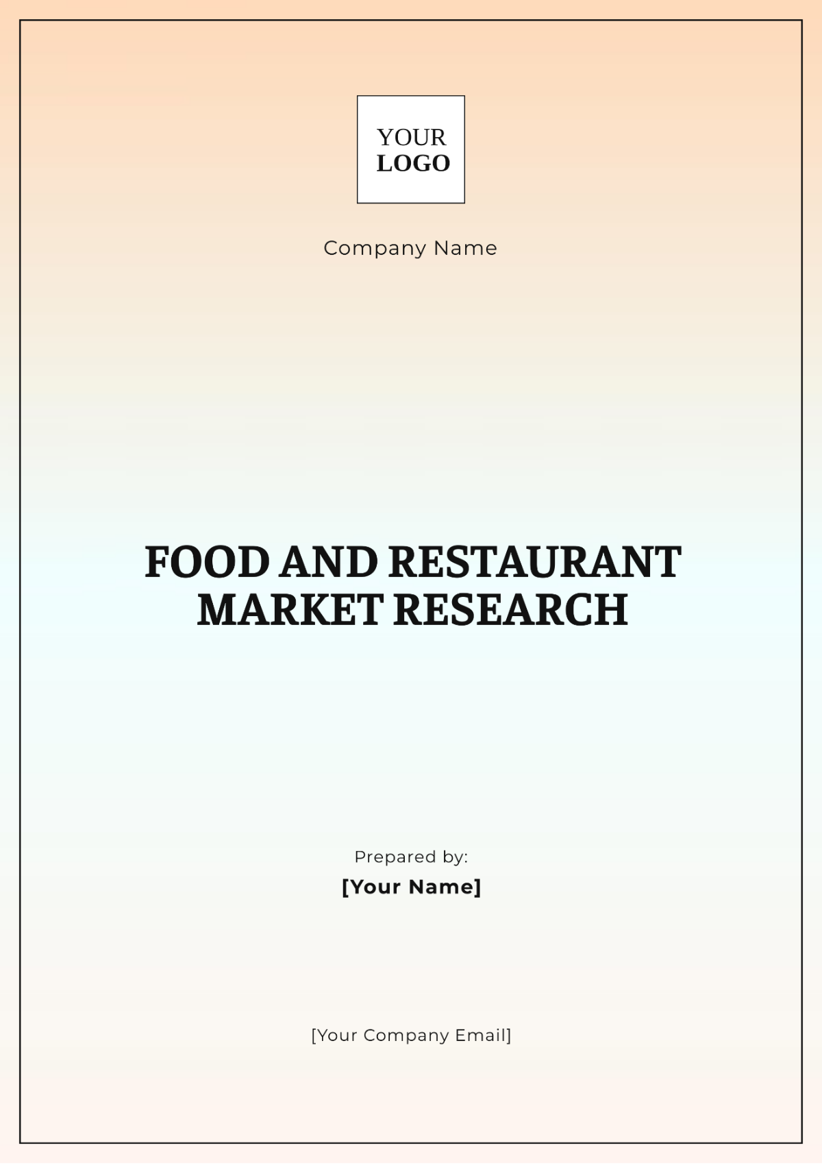 Food and Restaurant Market Research Template - Edit Online & Download