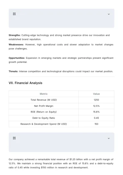 Free Market Intelligence Research Template to Edit Online