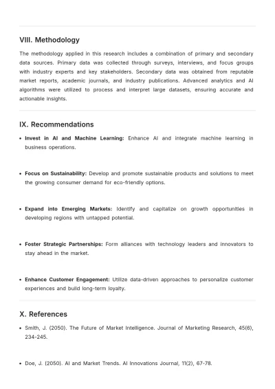 Free Market Intelligence Research Template to Edit Online