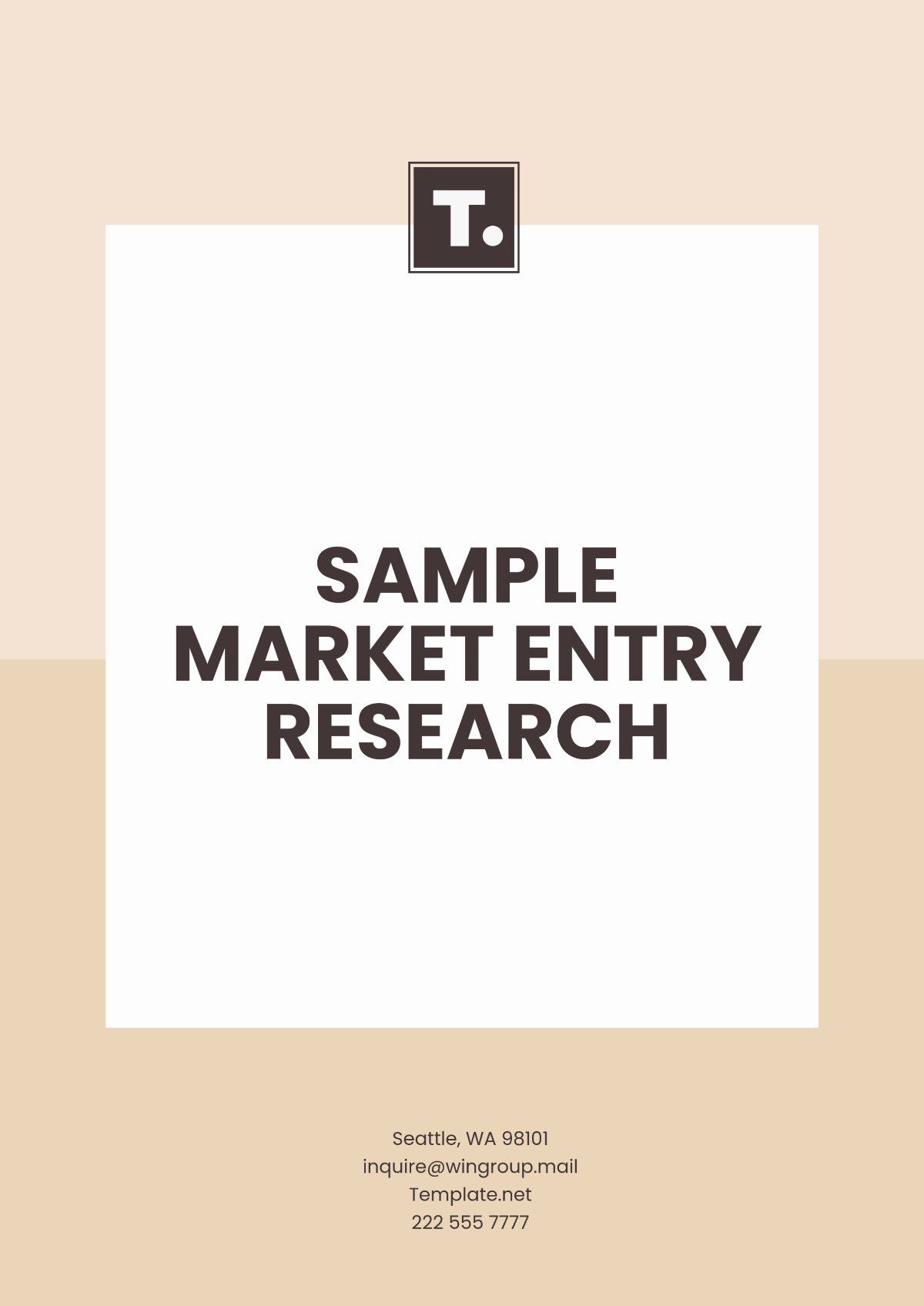 Sample Market Entry Research Template - Edit Online & Download