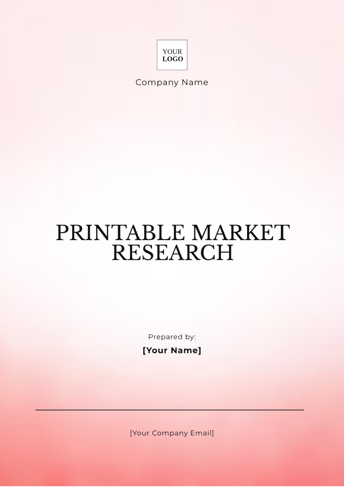 Printable Market Research Template