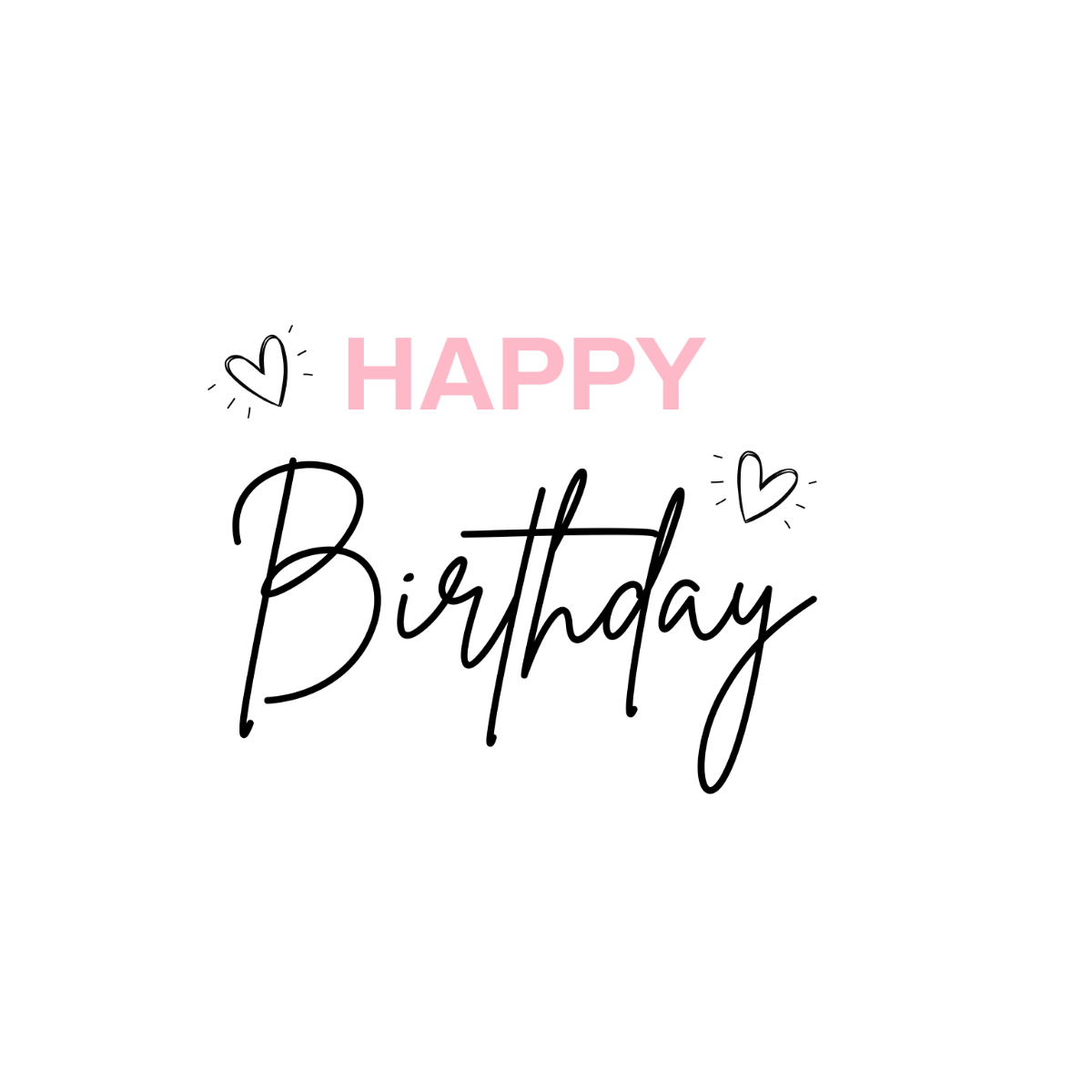 Simple Happy Birthday Text - Edit-Online | Template.net