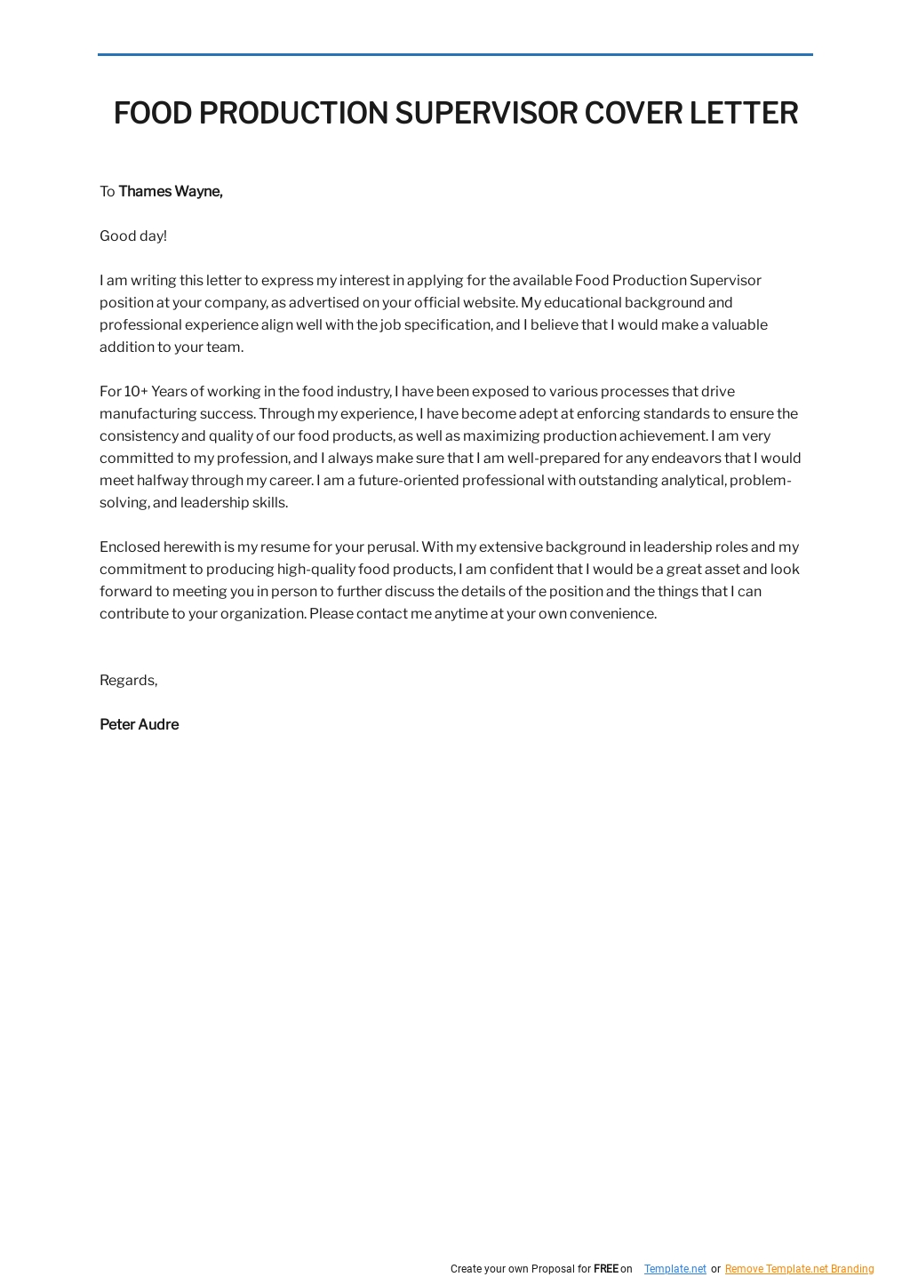 Food Production Supervisor Cover Letter Template.jpe
