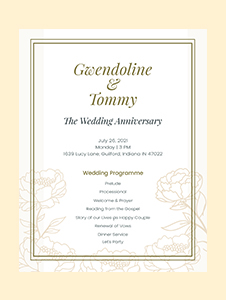 Free Program Templates Printable Template Wedding Anniversary Program Template