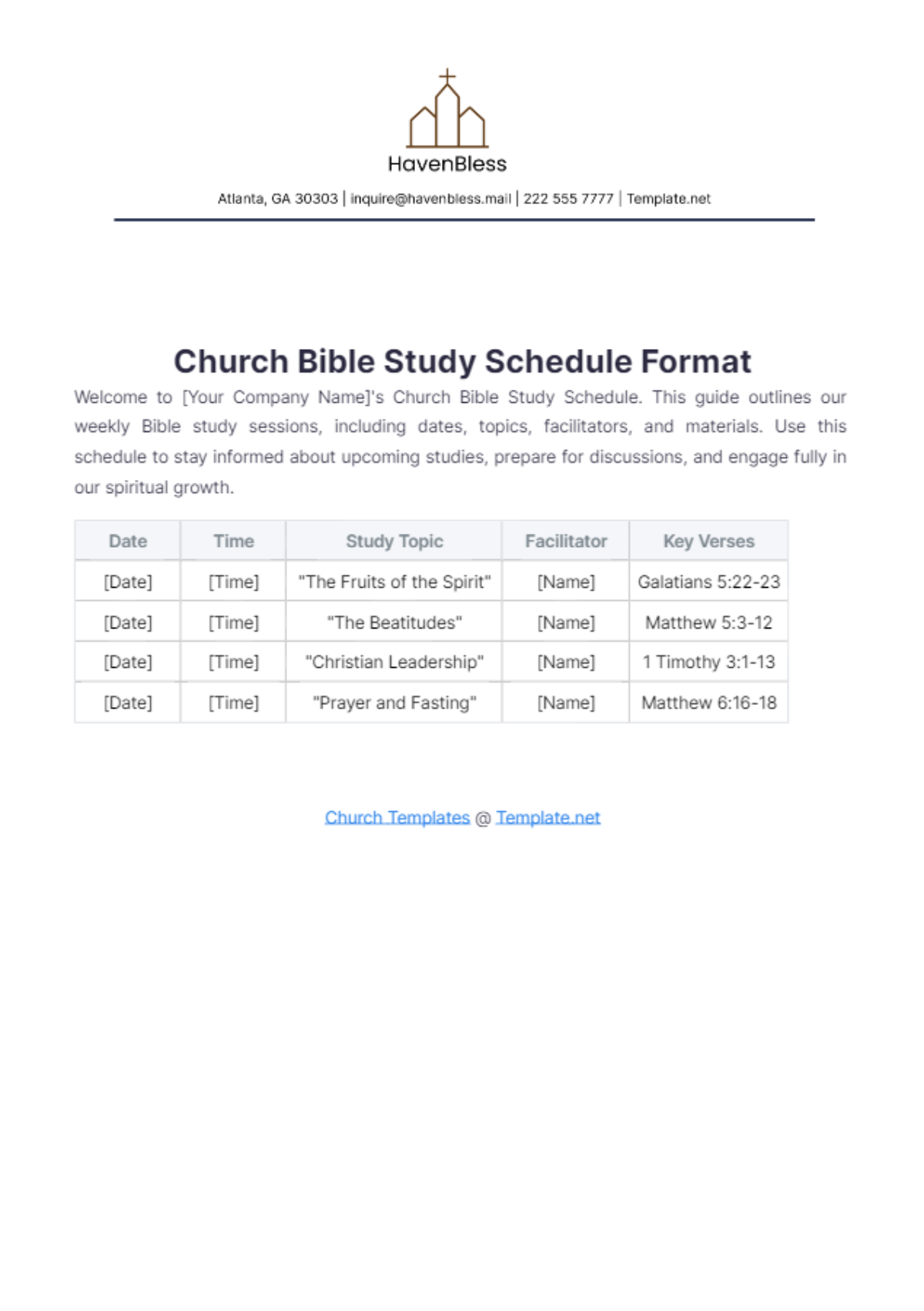 Free Church Bible Study Schedule Format Template To Edit Online Free Church Bible Study Schedule Format Template To Edit Online