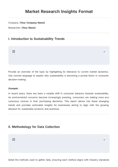 Free Market Research Insights Format Template to Edit Online