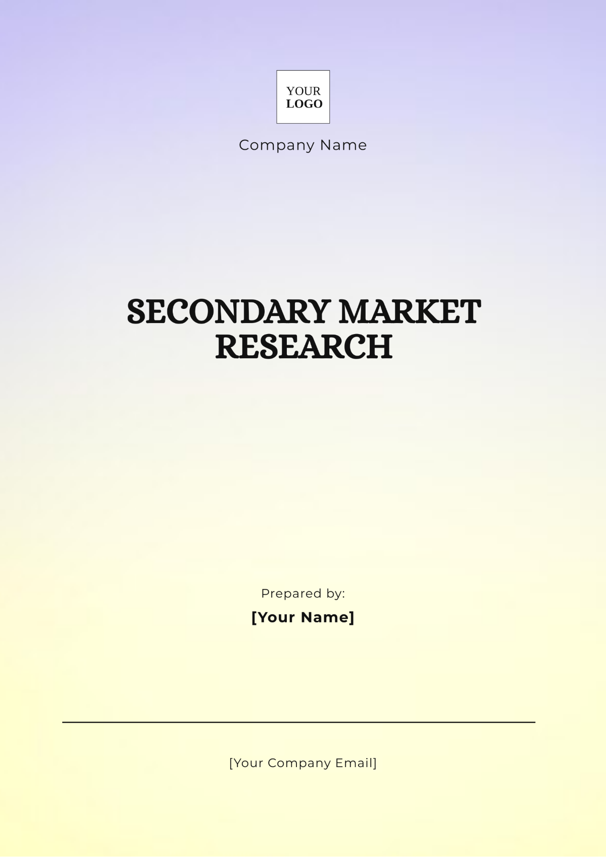 Secondary Market Research Template