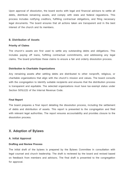Free Professional Church Governance Bylaw Template to Edit Online