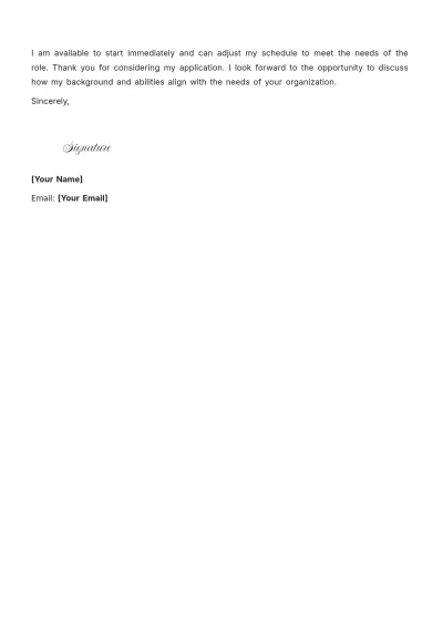 Free Acting Position Cover Letter to Edit Online