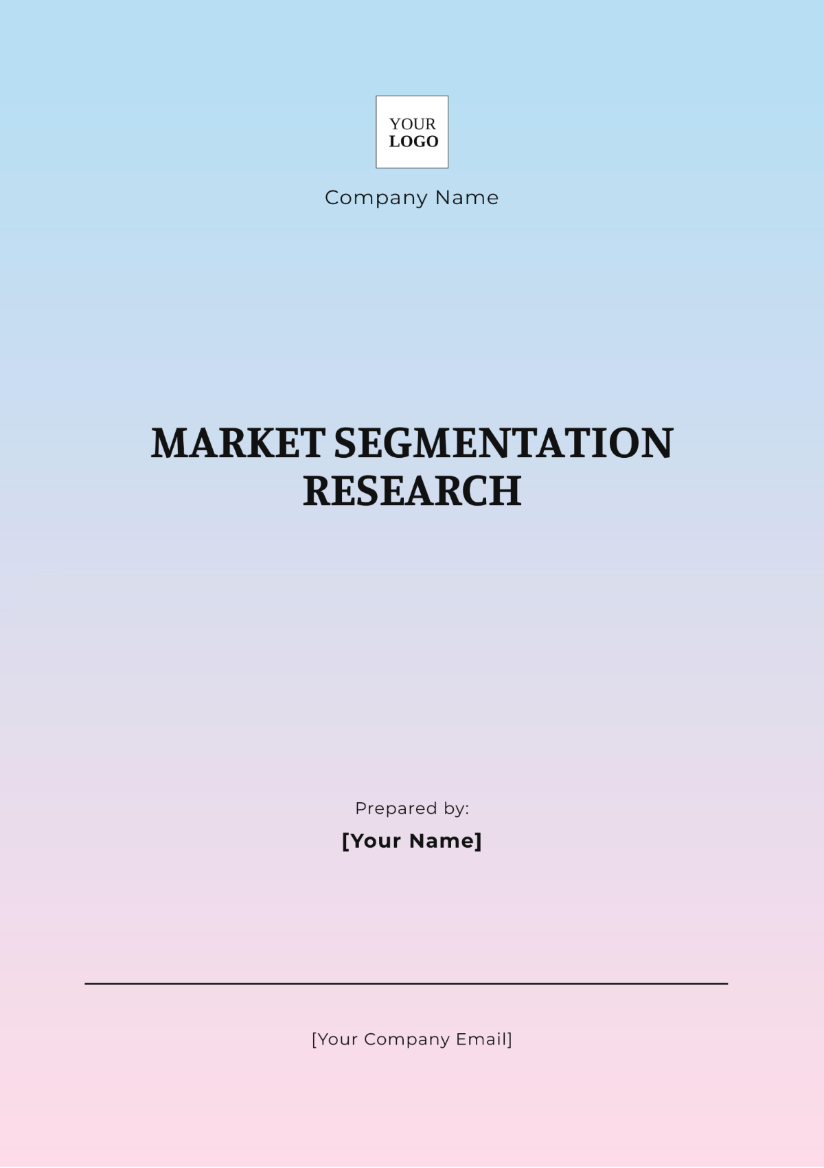 Market Segmentation Research Template